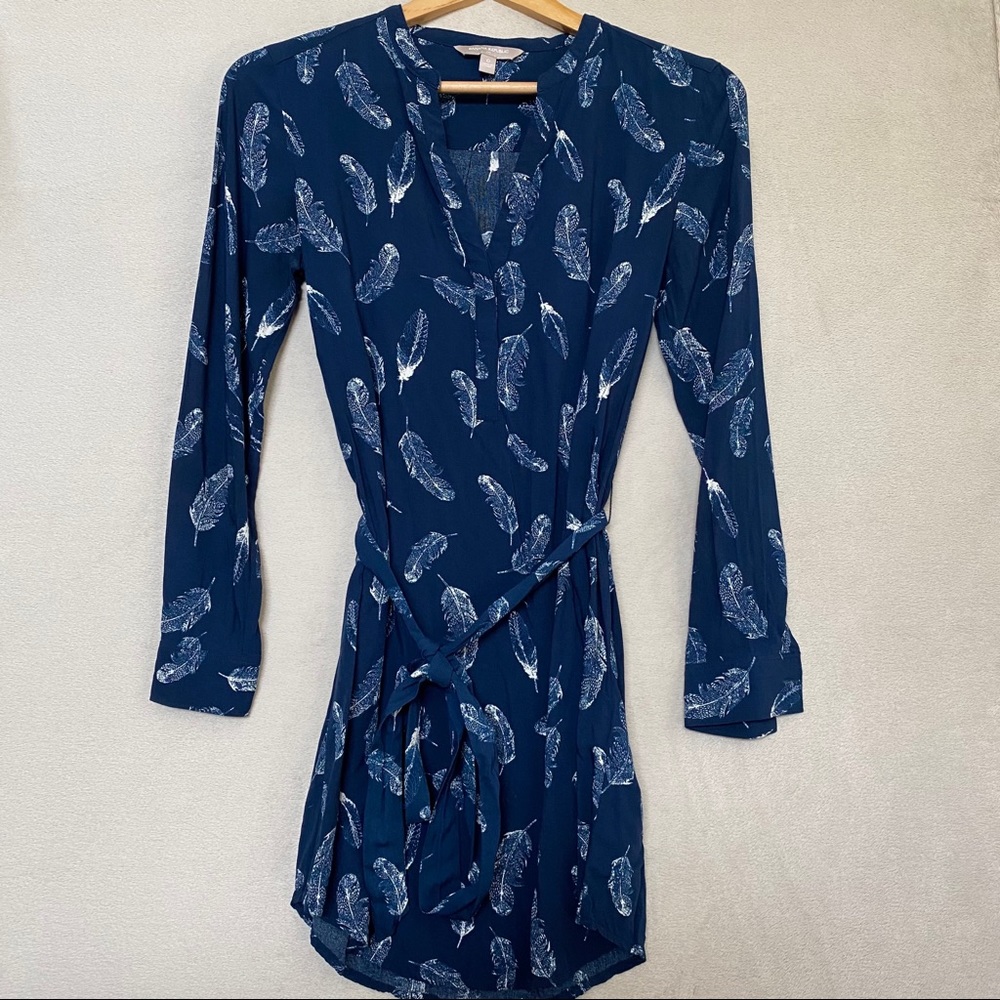 Banana Republic Blue Feather Tunic Dress Size 0